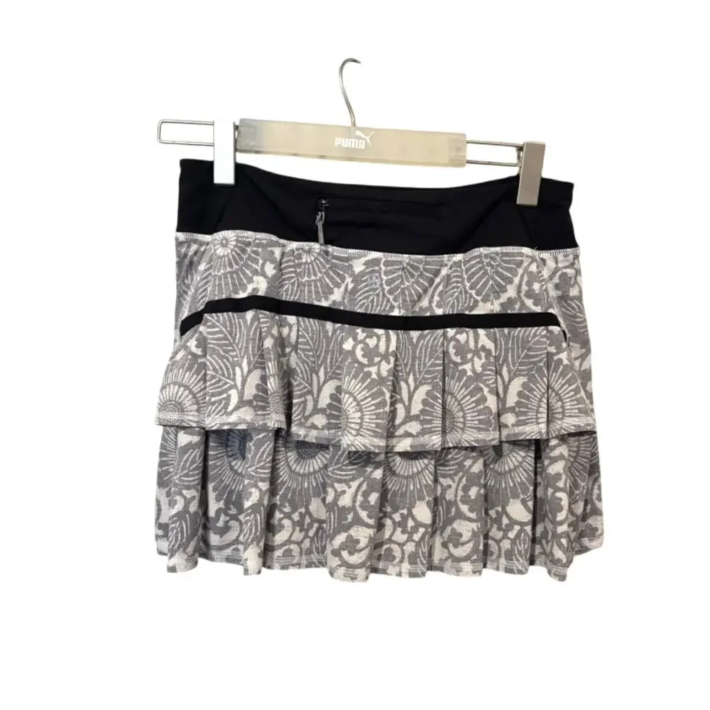 Lululemon Pace Setter Skirt Beachy Fossil Gray Lined 6